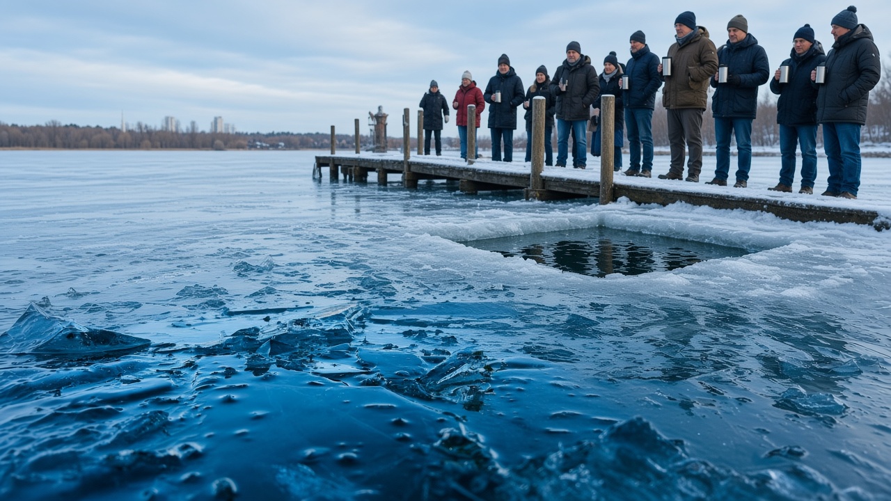 Impression vom Charity-Eisbaden in Neubrandenburg, Bild 3